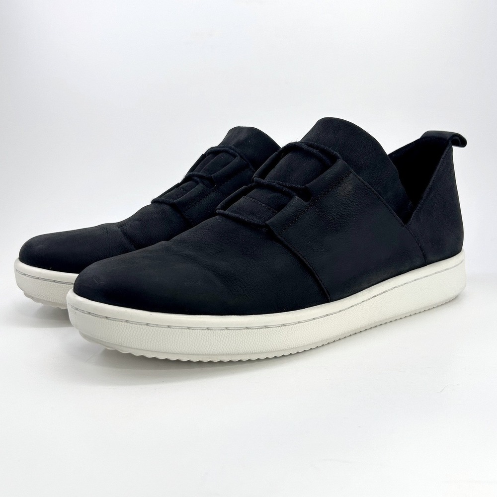 Eileen Fisher Kipling Sneakers Womens 9 Black Nubuck Leather Comfort EF45116